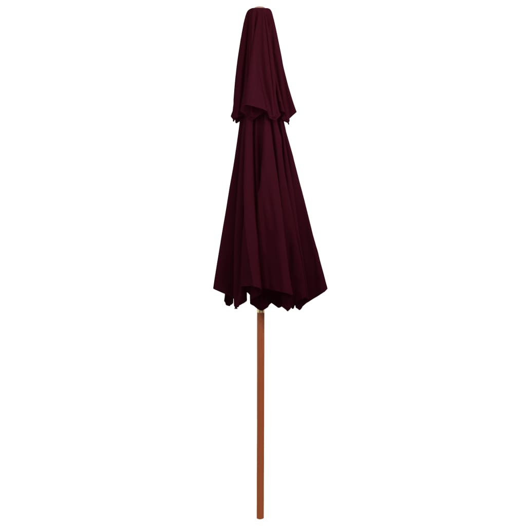 Parasol dubbeldekker met houten paal 270 cm bordeauxrood