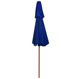 Parasol dubbeldekker met houten paal 270 cm blauw