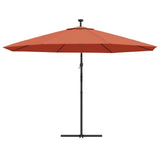 Zweefparasol met LED-verlichting 350 cm terracottakleurig