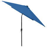 Parasol met LED's en stalen paal 2x3 m azuurblauw