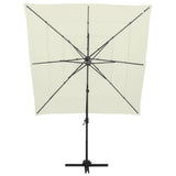 Parasol 4-laags met aluminium paal 250x250 cm zandkleurig