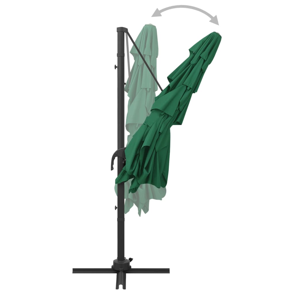 Parasol 4-laags met aluminium paal 250x250 cm groen