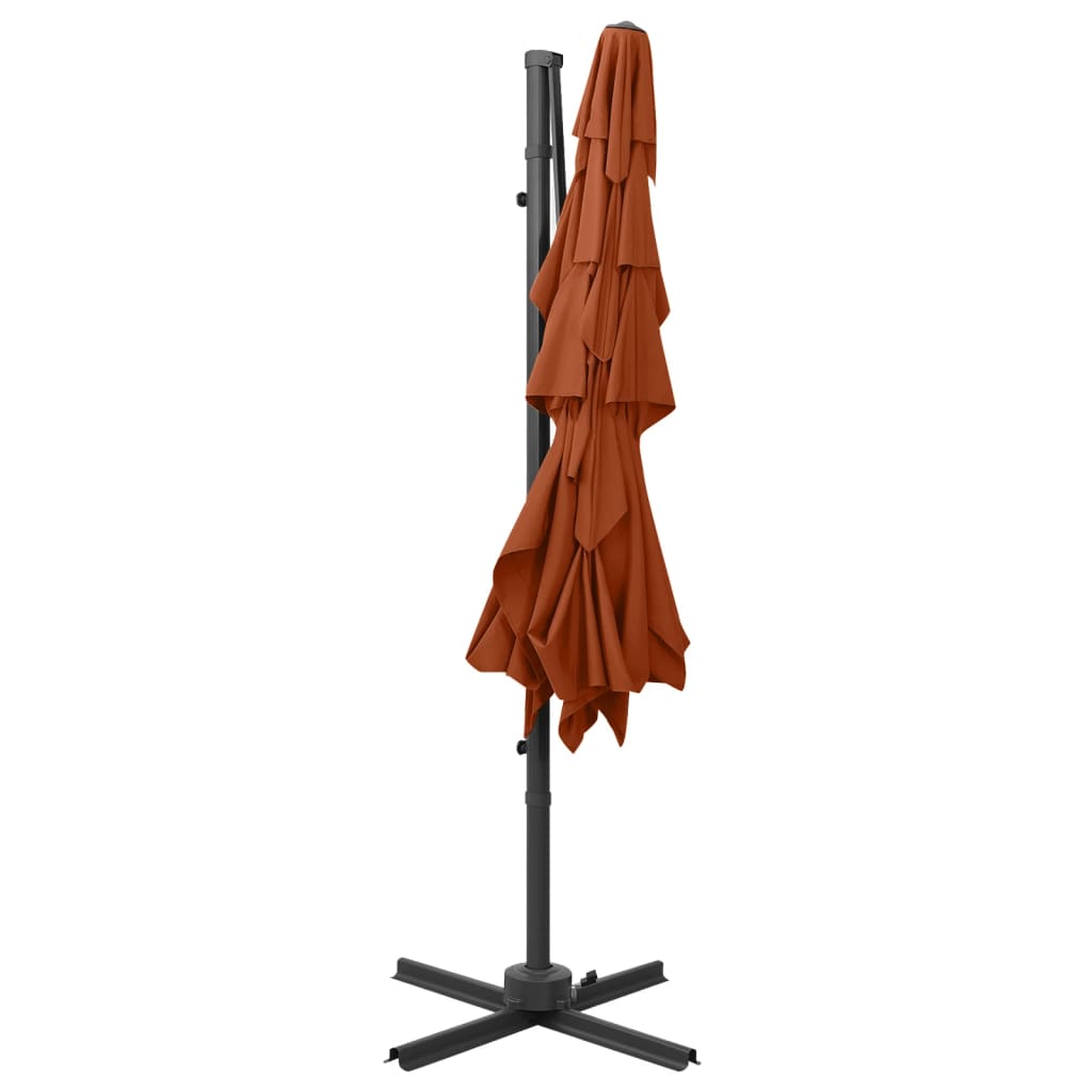 Parasol 4-laags met aluminium paal 250x250 cm terracottakleurig