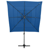 Parasol 4-laags met aluminium paal 250x250 cm azuurblauw