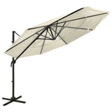 Parasol 4-laags met aluminium paal 3x3 m zandkleurig