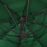 Parasol 4-laags met aluminium paal 3x3 m groen