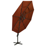 Parasol 4-laags met aluminium paal 3x3 m terracottakleurig