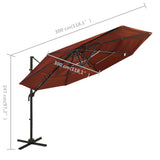 Parasol 4-laags met aluminium paal 3x3 m terracottakleurig