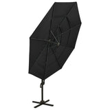 Parasol 4-laags met aluminium paal 3x3 m zwart