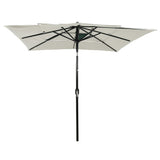 Parasol 3-laags met aluminium paal 2,5x2,5 m zandkleurig