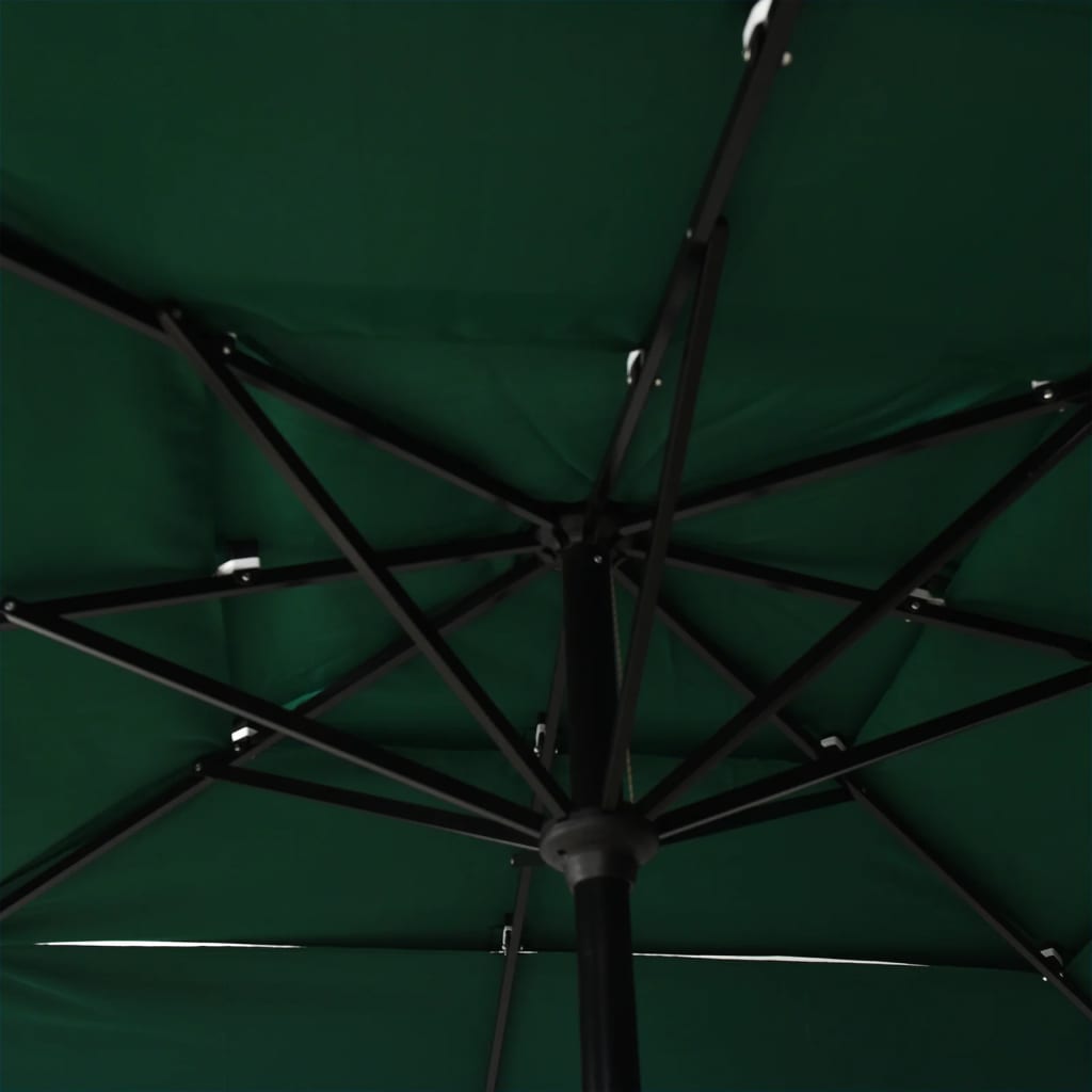 Parasol 3-laags met aluminium paal 2,5x2,5 m groen