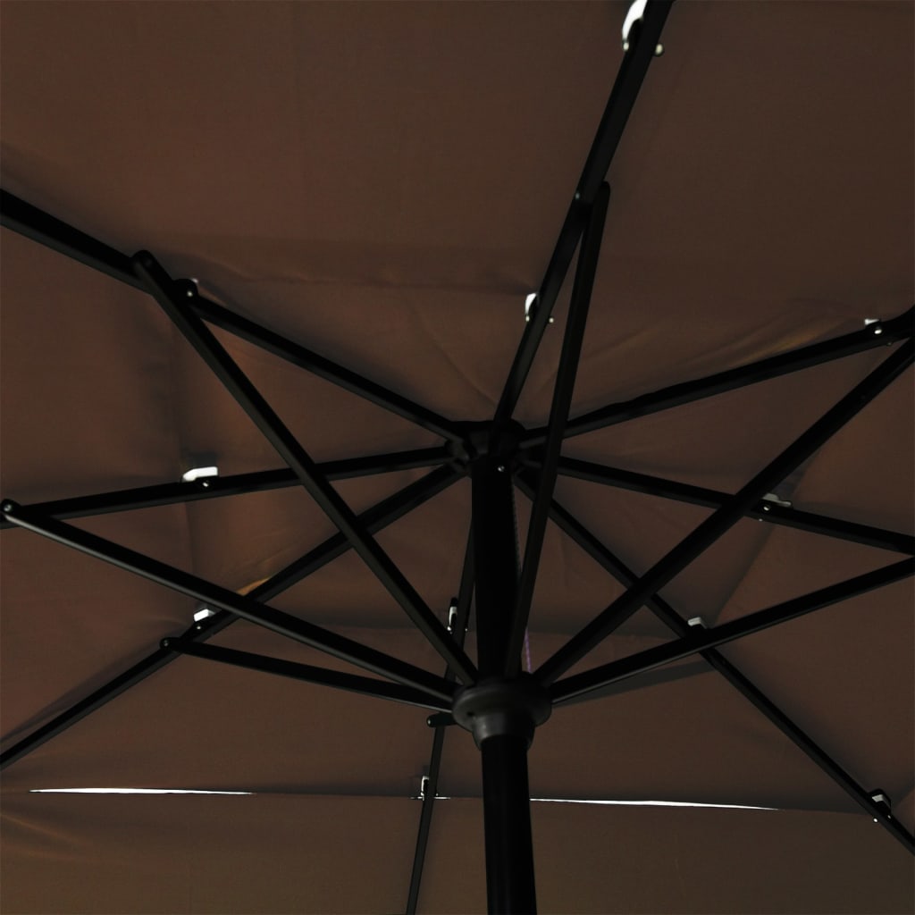 Parasol 3-laags met aluminium paal 2,5x2,5 m taupe