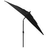 Parasol 3-laags met aluminium paal 2,5x2,5 m zwart