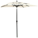 Parasol 3-laags met aluminium paal 2x2 m zandkleurig