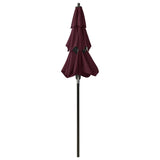 Parasol 3-laags met aluminium paal 2 m bordeauxrood