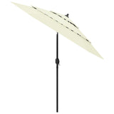 Parasol 3-laags met aluminium paal 2,5 m zandkleurig