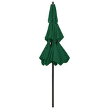 Parasol 3-laags met aluminium paal 2,5 m groen