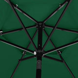 Parasol 3-laags met aluminium paal 2,5 m groen