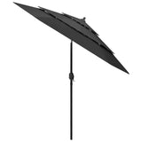 Parasol 3-laags met aluminium paal 2,5 m antracietkleurig