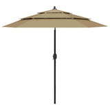 Parasol 3-laags met aluminium paal 2,5 m taupe