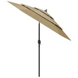 Parasol 3-laags met aluminium paal 2,5 m taupe