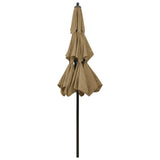 Parasol 3-laags met aluminium paal 2,5 m taupe