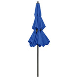 Parasol 3-laags met aluminium paal 2,5 m azuurblauw