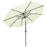 Parasol 3-laags met aluminium paal 3 m zandkleurig