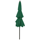 Parasol 3-laags met aluminium paal 3 m groen