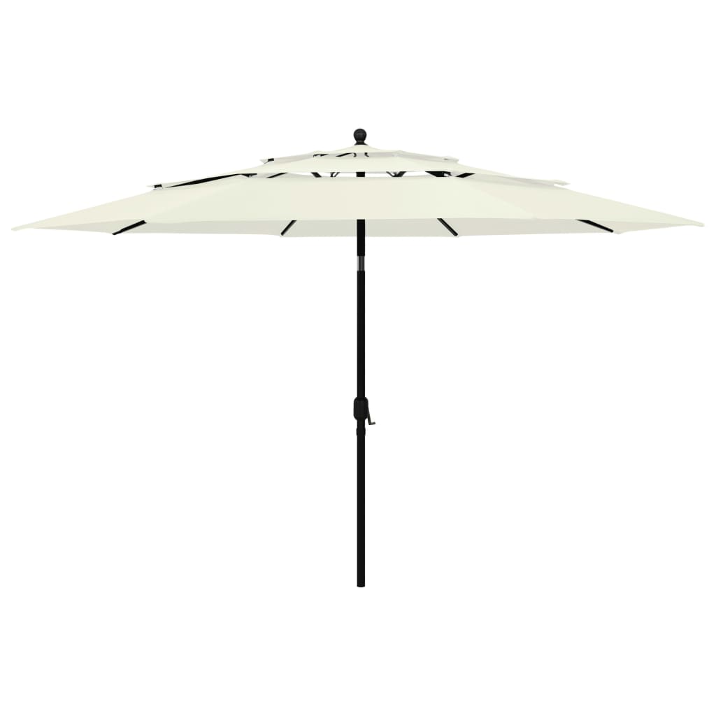 Parasol 3-laags met aluminium paal 3,5 m zandkleurig