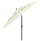 Parasol 3-laags met aluminium paal 3,5 m zandkleurig