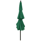 Parasol 3-laags met aluminium paal 3,5 m groen