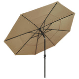 Parasol 3-laags met aluminium paal 3,5 m taupe