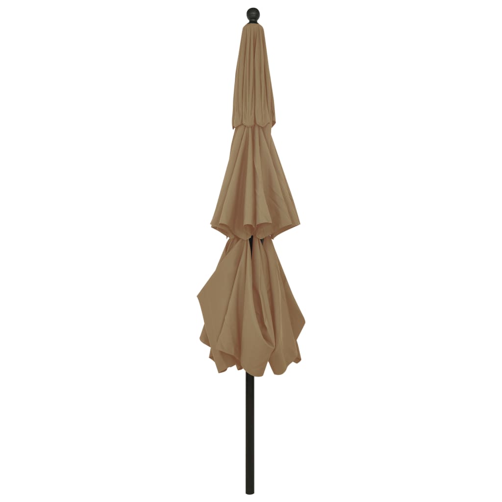 Parasol 3-laags met aluminium paal 3,5 m taupe