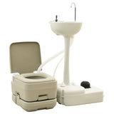 Kampeertoilet- en wasbakset 10+10 en 20 L grijs - AllerleiShop