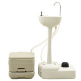 Kampeertoilet- en wasbakset 10+10 en 20 L grijs - AllerleiShop