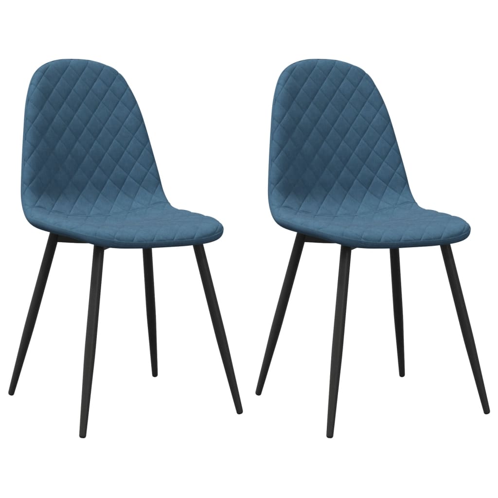 Eetkamerstoelen 2 st fluweel blauw - AllerleiShop