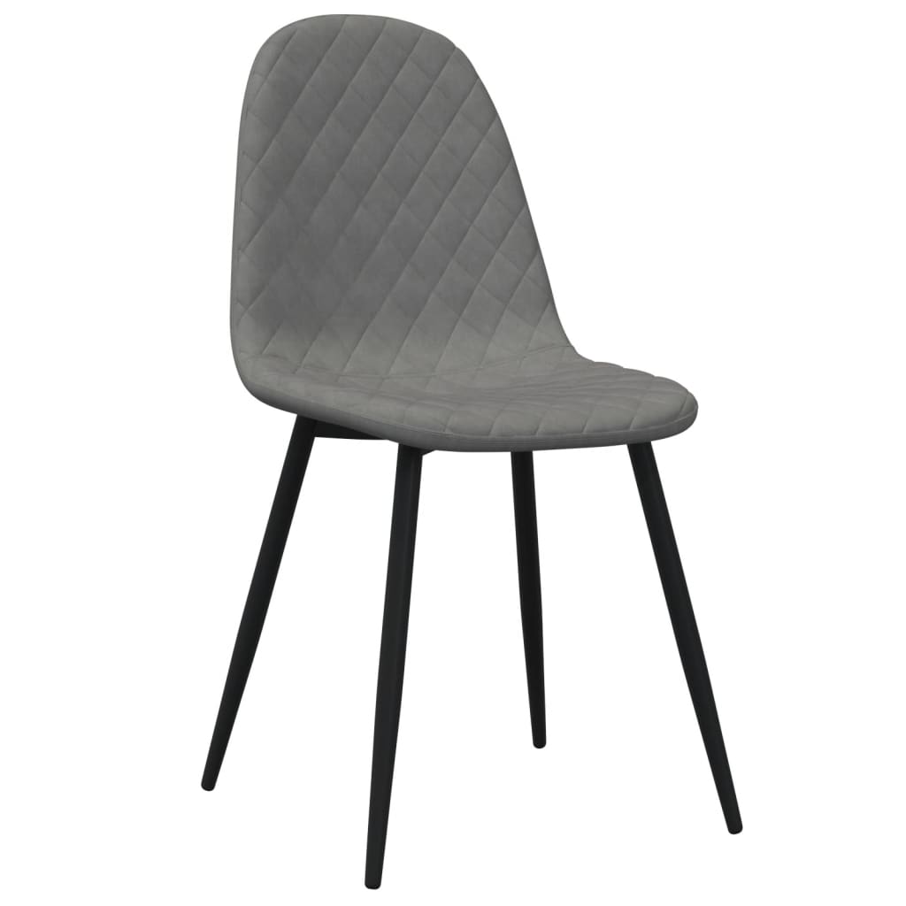 Eetkamerstoelen 2 st fluweel lichtgrijs - AllerleiShop