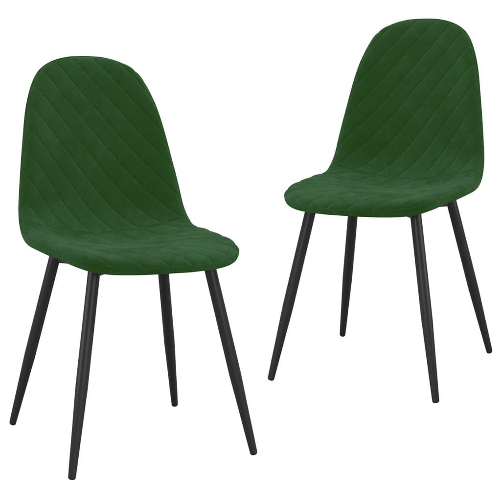 Eetkamerstoelen 2 st fluweel donkergroen - AllerleiShop