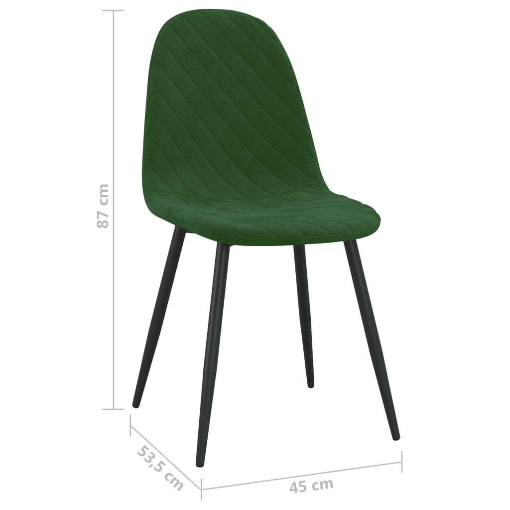 Eetkamerstoelen 2 st fluweel donkergroen - AllerleiShop