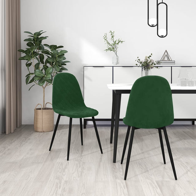 Eetkamerstoelen 2 st fluweel donkergroen - AllerleiShop