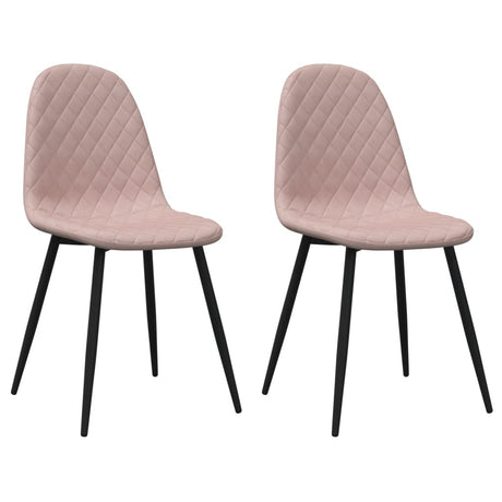 Eetkamerstoelen 2 st fluweel roze - AllerleiShop