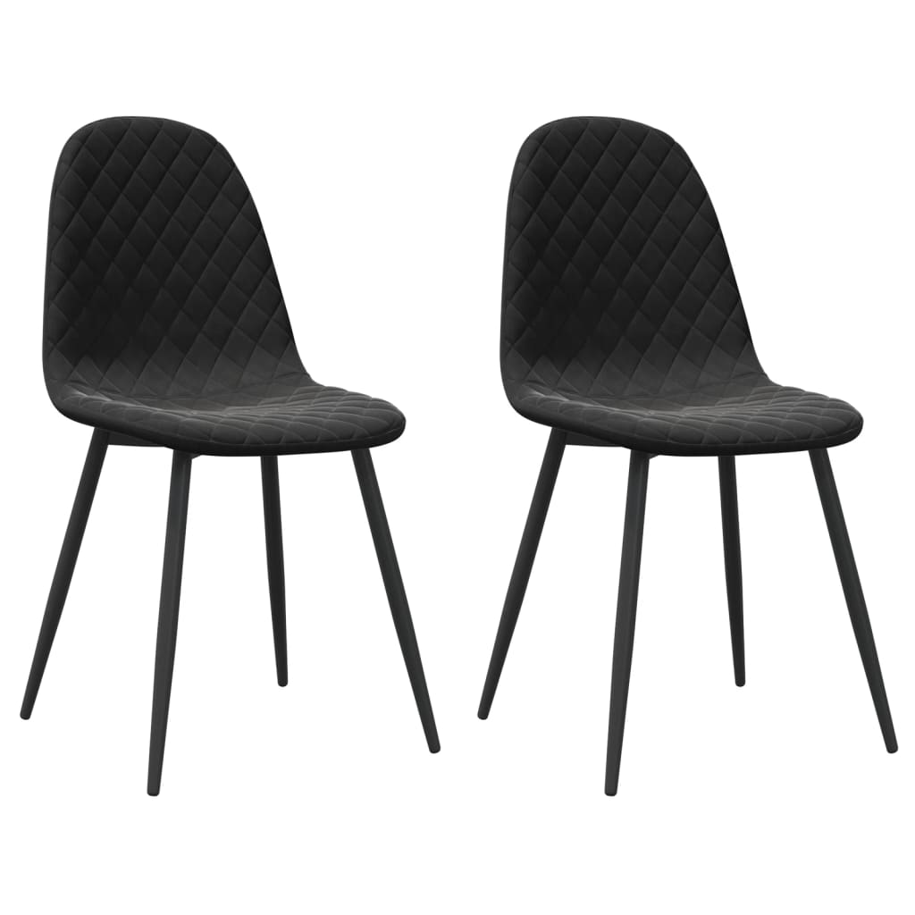 Eetkamerstoelen 2 st fluweel zwart - AllerleiShop