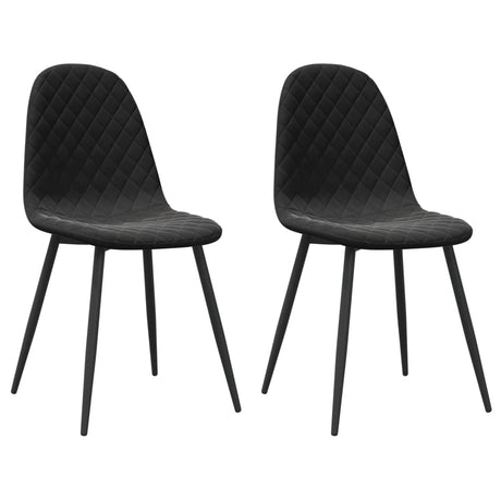 Eetkamerstoelen 2 st fluweel zwart - AllerleiShop