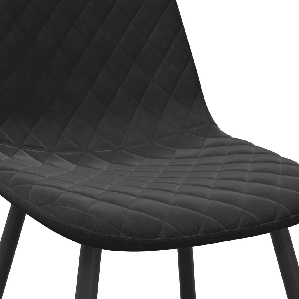 Eetkamerstoelen 2 st fluweel zwart - AllerleiShop