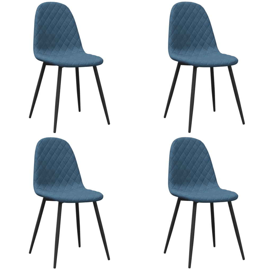 Eetkamerstoelen 4 st fluweel blauw - AllerleiShop