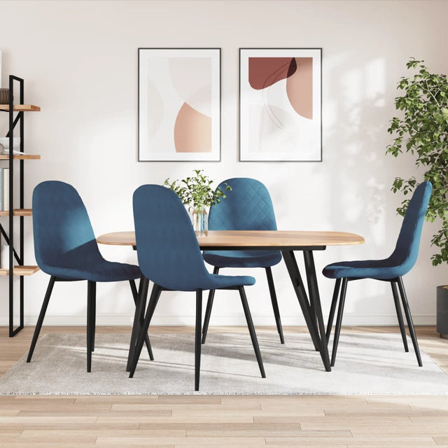 Eetkamerstoelen 4 st fluweel blauw - AllerleiShop