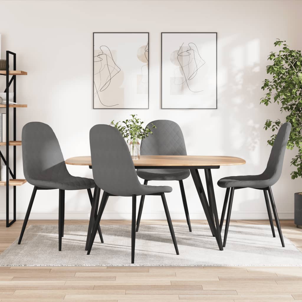 Eetkamerstoelen 4 st fluweel lichtgrijs - AllerleiShop