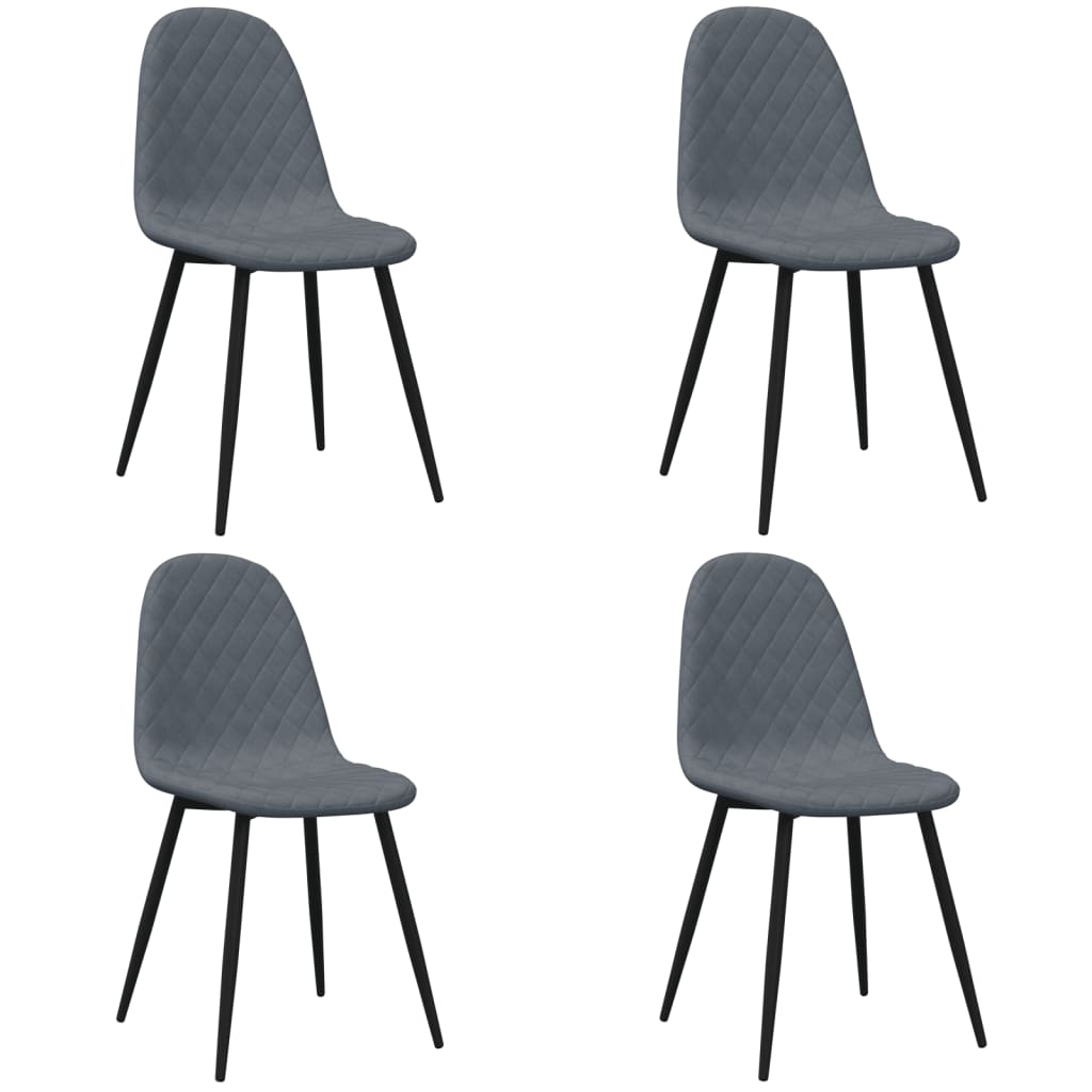 Eetkamerstoelen 4 st fluweel donkergrijs - AllerleiShop