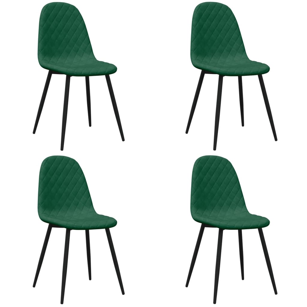 Eetkamerstoelen 4 st fluweel donkergroen - AllerleiShop